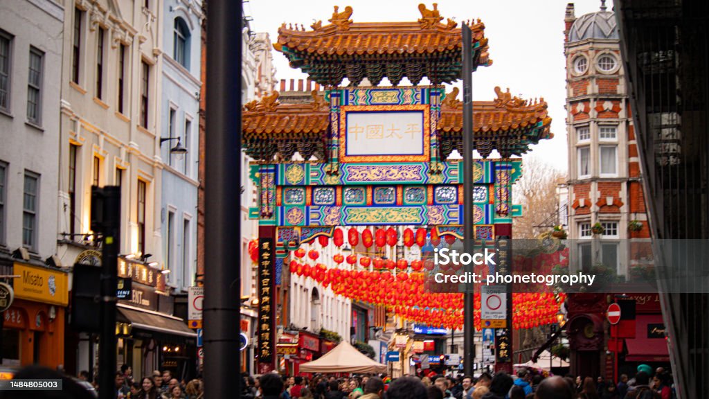 China town lanterns China town lanterns in soho london Art Stock Photo