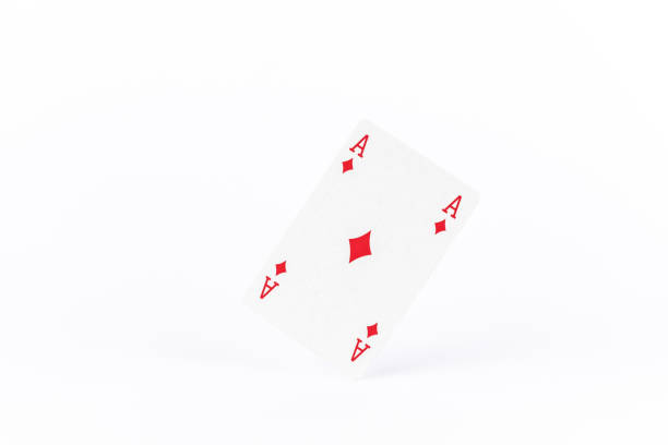 Single playing card two of diamonds from a French deck of 52 cards
