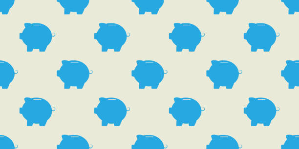 Seamless Piggy-banks Texture vector art illustration