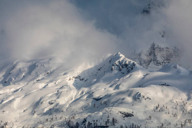 A snowy sunset from The Altopiano del Montasio