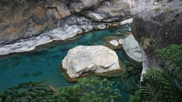 A beautiful stream running through the Taroko National Park in Taiwan.