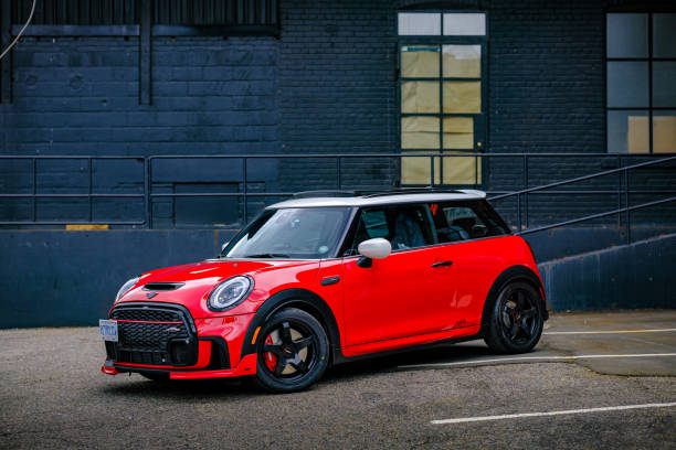 2023 MINI COOPER JCW on downtown parking lot stock photo