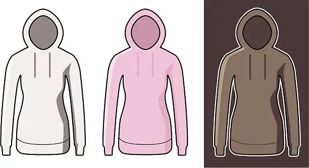 Vector illustration of hooded girls sweatshirt