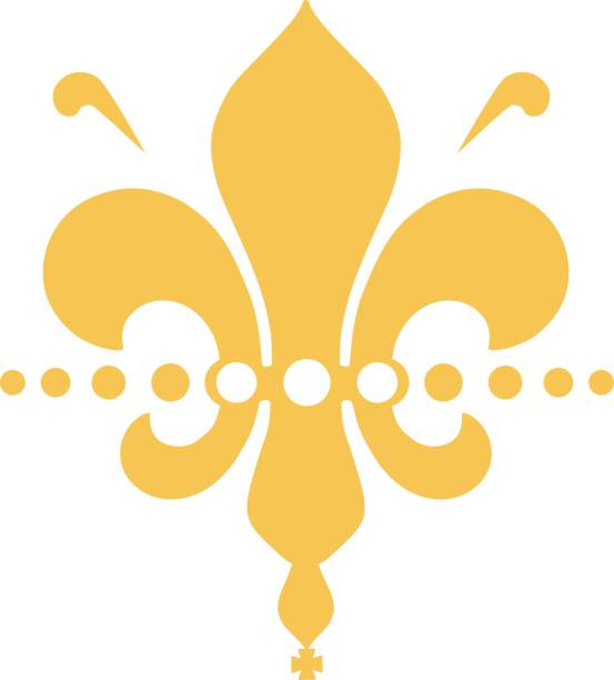 золотой fleure de lis-современный roalty - coat of arms france nobility french culture stock illustrations