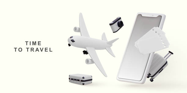 istock 3D realistic concept online travel booking service on mobile phone. Vector illustration. 1484818890