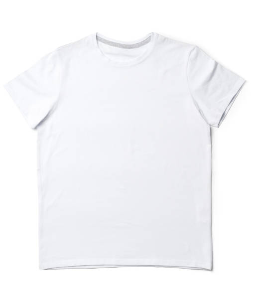 istock Cotton T-shirt isolated on a white background, top view 1484819852