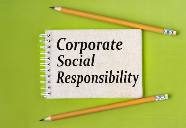 istock CORPORATE SOCIAL RESPONSIBILITY - words in notepad on pistachio background and crayons 1484821591