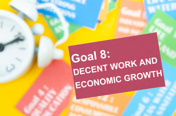 istock The Goal 8 : Decent work and economic growth. The SDGs 17 development goals environment. Environment Development concepts. 1484825176