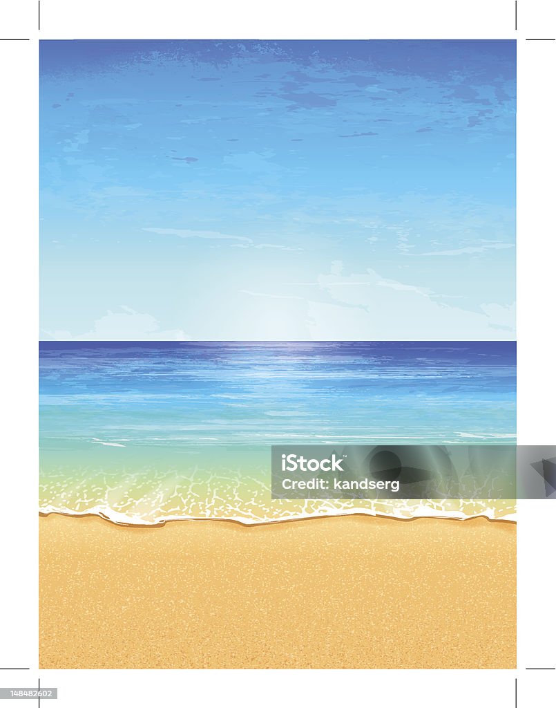 Ilustracja wektorowa z plaży Raj z efektami - Grafika wektorowa royalty-free (Plaża)