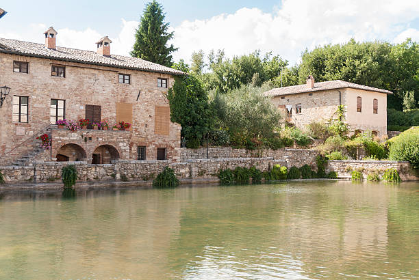 Bagno Vignoni, Tuscany, Italy. stock photo