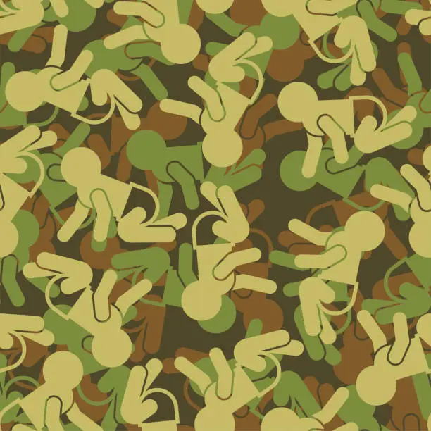 Vector illustration of Baby Army pattern seamless. infant Militar ybackground. Soldier's protective texture