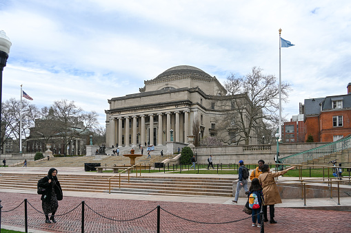 RALEIGH,NC/USA - 4-25-2019: Students walking on the campus of North Carolina State University in Raleigh