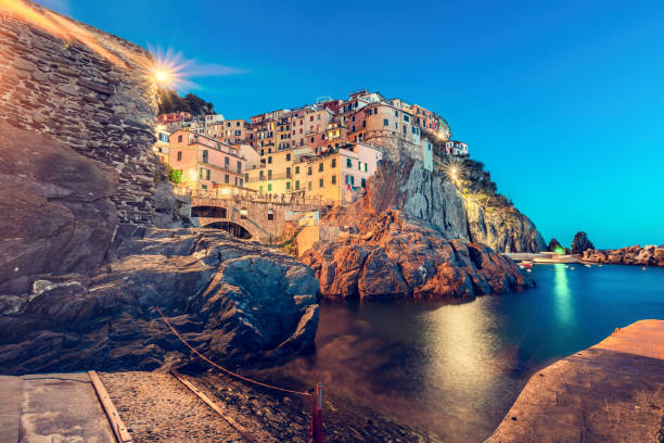 istock Manarola in Cinque Terre, Italy panorama at night 1484832762
