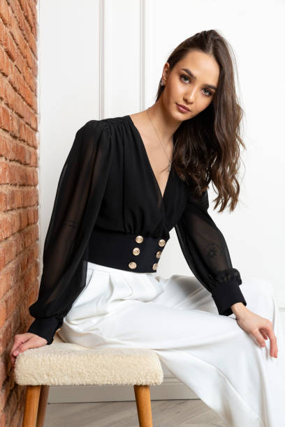 istock Brown-haired young model wearing autumn concept clothes. 1484833602