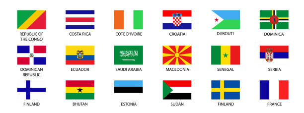 National flags of the world. World flag Set. National flags of the world. World flag Set. senegal flag stock illustrations