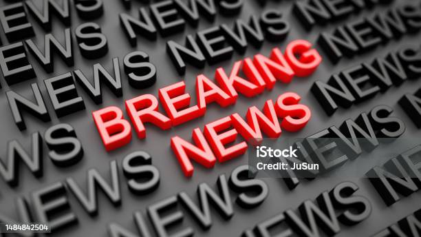 Breaking News Background 3d Rendering Stock Photo - Download Image Now - Advertisement, Advice, Artificial