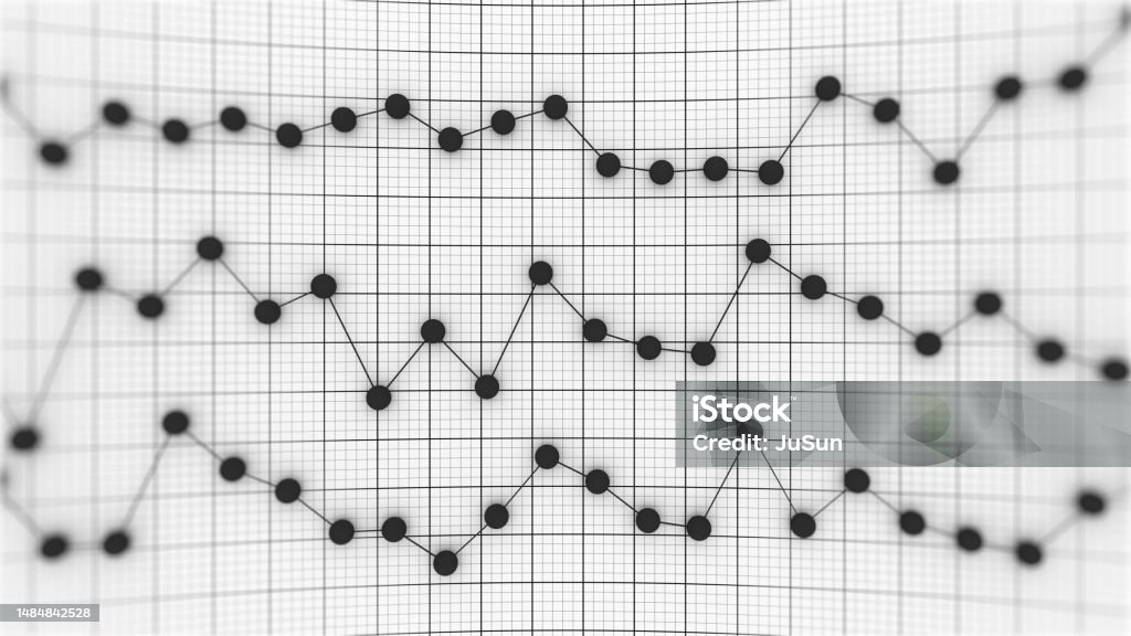 Stock market chart. Treading board. Profit and money. Financial and business graph. Buy and sell concept. Stock market volatility 3d illustration. Analyzing Stock Photo