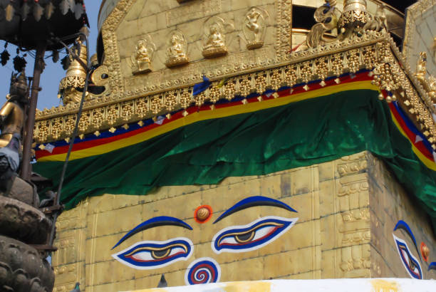 swayambhunath stupa - nepal buddha monkey temple tibet 뉴스 사진 이미지