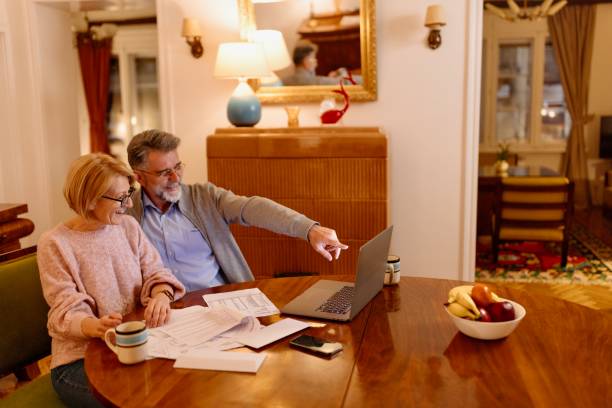 istock Beautiful couple working from home 1484845543