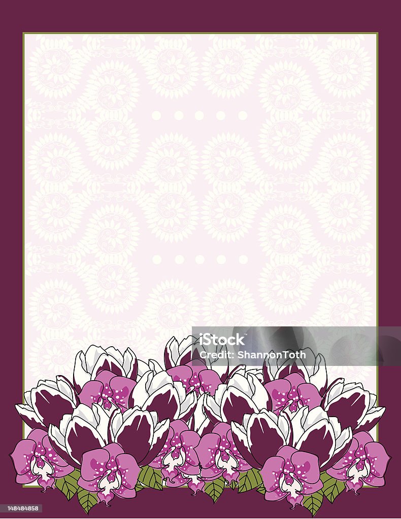 Фиолетовый & розовый цветочный дизайн - Векторная графика Без людей роялти-фри