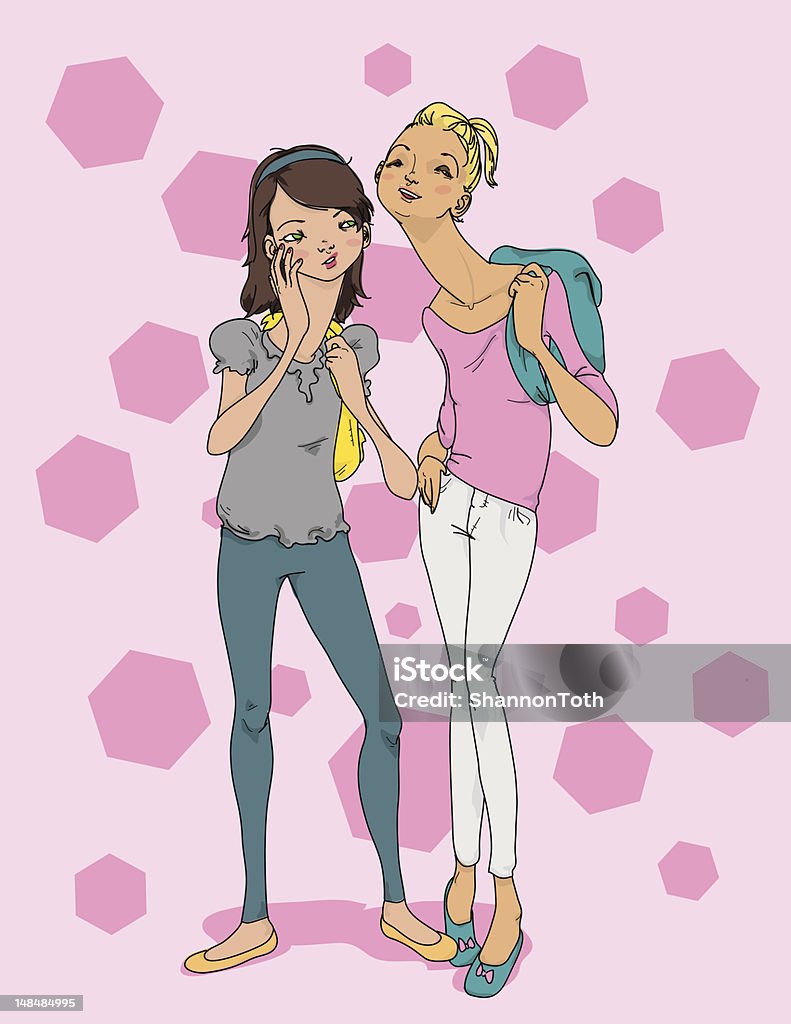 Secrets Between Friends Stock Illustration - Download Image Now -  Adolescence, Bonding, Cartoon - iStock