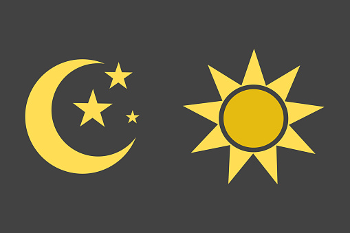 The moon and the sun night and day