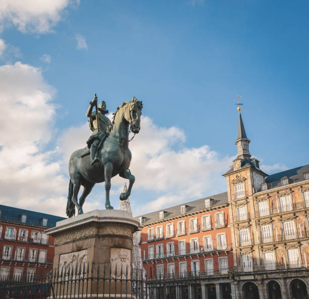 istock Monument in the Plaza Mayor in Madrid, Spain 1484853671