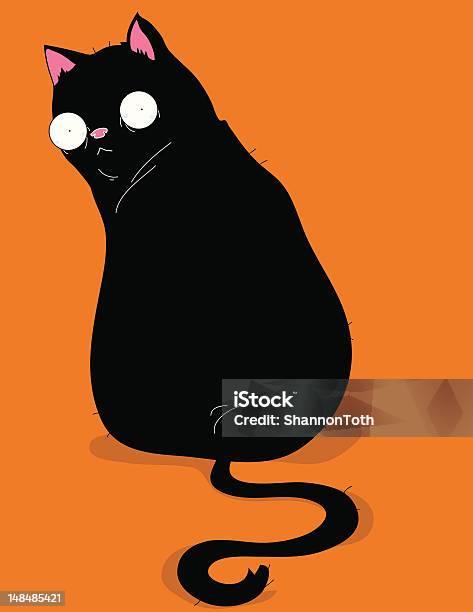 Backcolor Cartoon Black Cat Back Stock Illustration - Download Image Now - Animal, Black ...