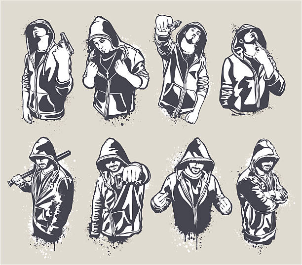 Ilustración de Hoody Gangsters De y más Vectores Libres de Derechos de  Camisa con capucha - Camisa con capucha, Hombres, Pandilla - iStock