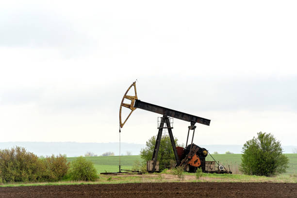 istock Oil pump station. Natural resource extraction 1484854395