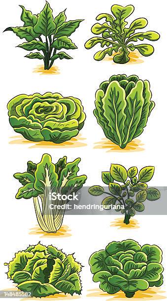 Grünes Gemüse Kollektion Stock Vektor Art und mehr Bilder von Blatt - Pflanzenbestandteile - Blatt - Pflanzenbestandteile, Brunnenkresse, Comic - Kunstwerk