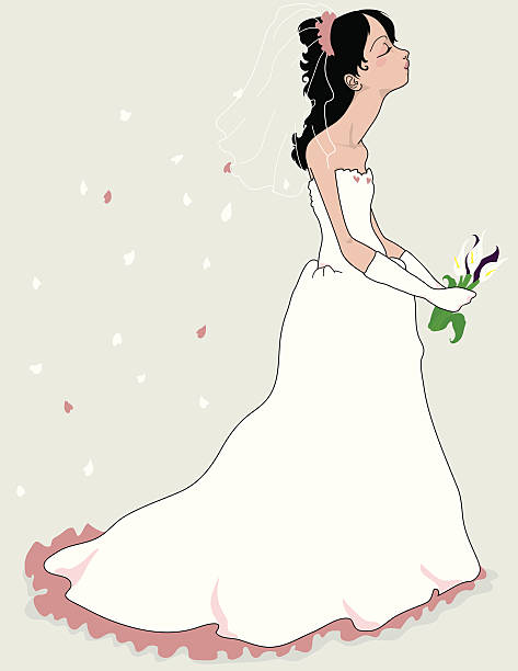 ilustrações, clipart, desenhos animados e ícones de noiva segurando buquê - glove formal glove white wedding