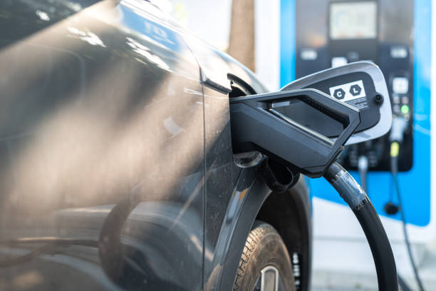istock Recharging electricity to the EV car. 1484858169