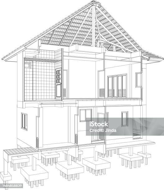 3d Illustration Of Building Project Stock Illustration Download Image