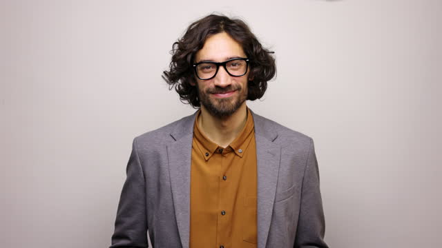 Smiling male professional wearing eyeglasses