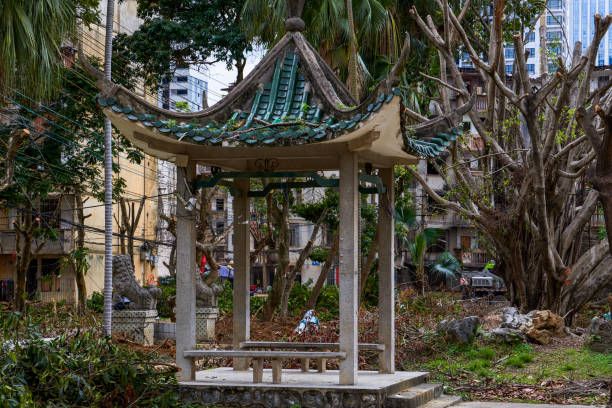 istock Traditional stilted pavilion in a Chinese abandoned garden 1484869071