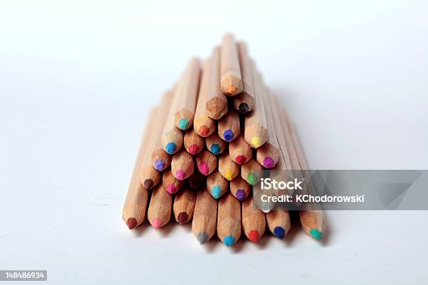 Multicolored Pencils Isolated Stock Photo - Download Image Now - Arrangement, Art and Craft Equipment, Color Image