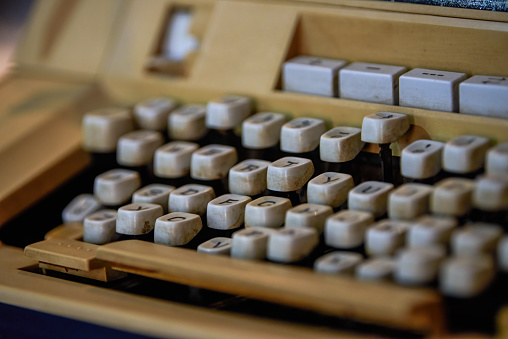 Close-up of a traditional old-fashioned typewriter