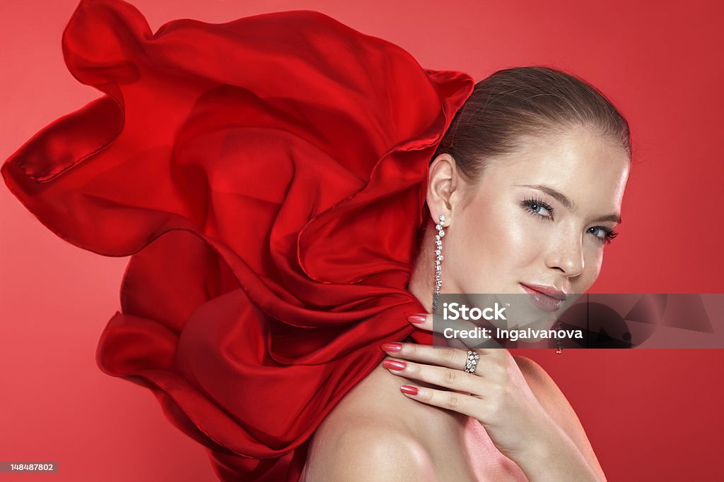 Lady en rojo - Foto de stock de A la moda libre de derechos