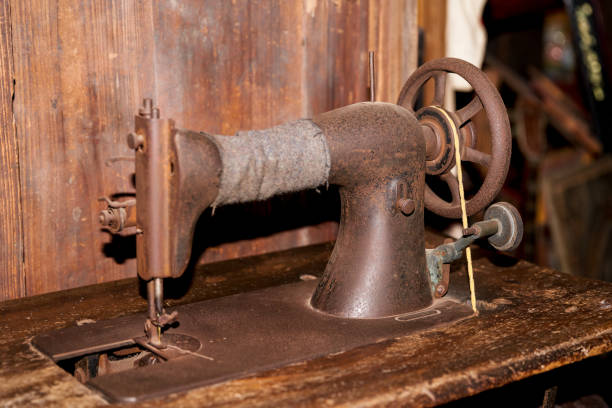 istock Close-up of an old and retro traditional sewing machine 1484879056