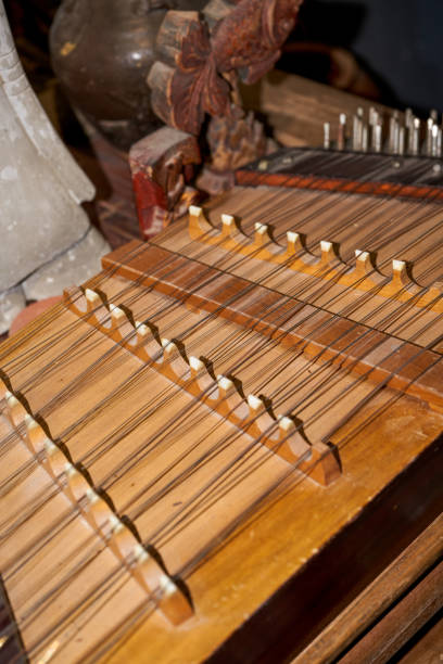 istock Close-up of an old traditional zither string 1484879058