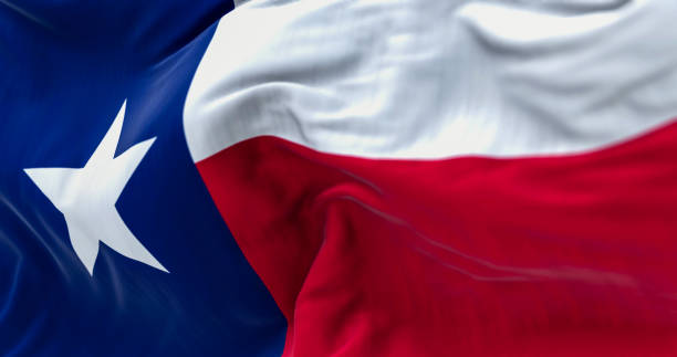 istock The Texas state flag fluttering in the wind 1484879093