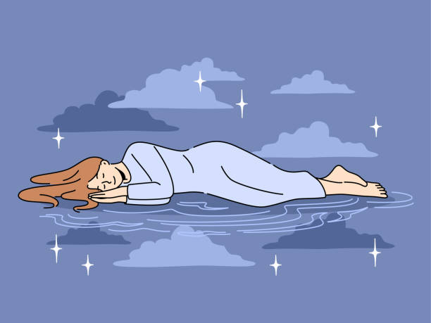 istock Salm woman sleep in dark night sky 1484879258