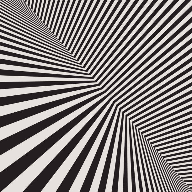 istock Black and white abstract art background with diagonal lines. Striped optical illusion with peerspective. 1484879737