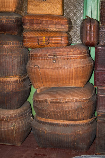 istock Various styles of bamboo baskets and dustpan close-up 1484879834