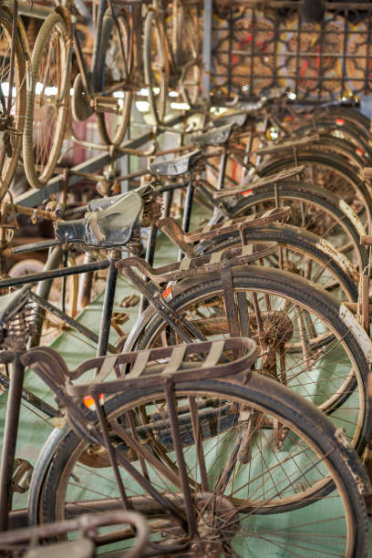 istock Pile of retro old abandoned bicycles 1484879895