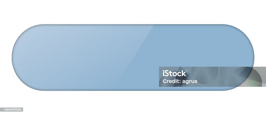 Button Ribbon Effect Vector Illustration Of Long Blue Colored Ribbon Banner Button Stock ...