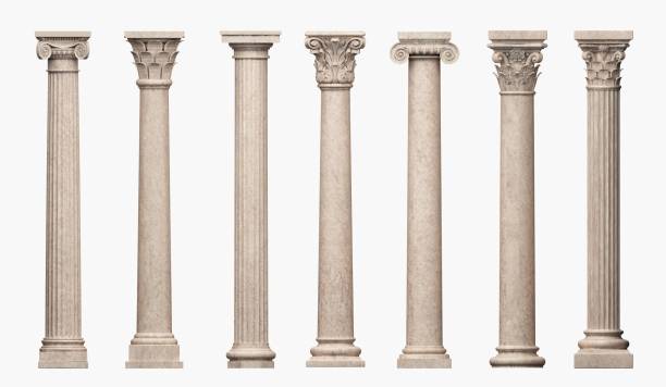 istock Set of vintage classic marble columns pillars 1484880003