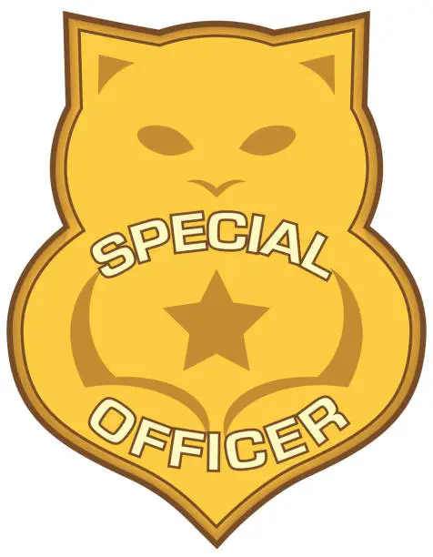 Vector illustration of Cat Police Badge