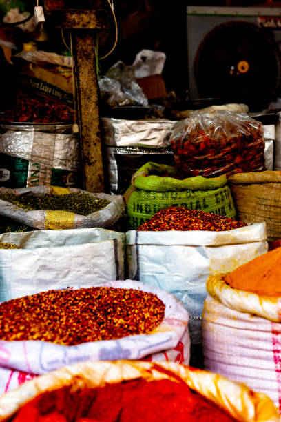 istock Sacs with colorful spices in a market 1484883289